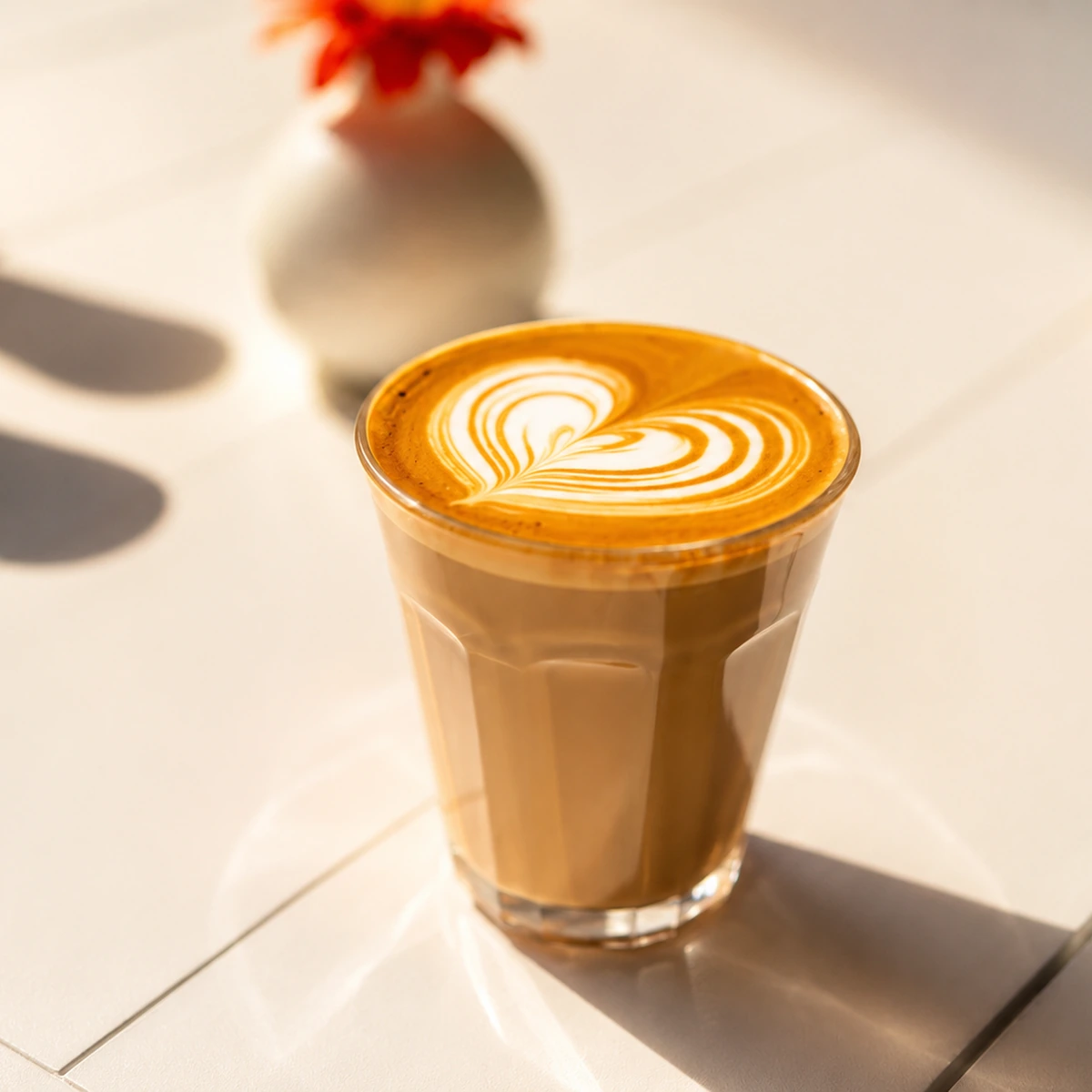 Flat White mit Latte Art