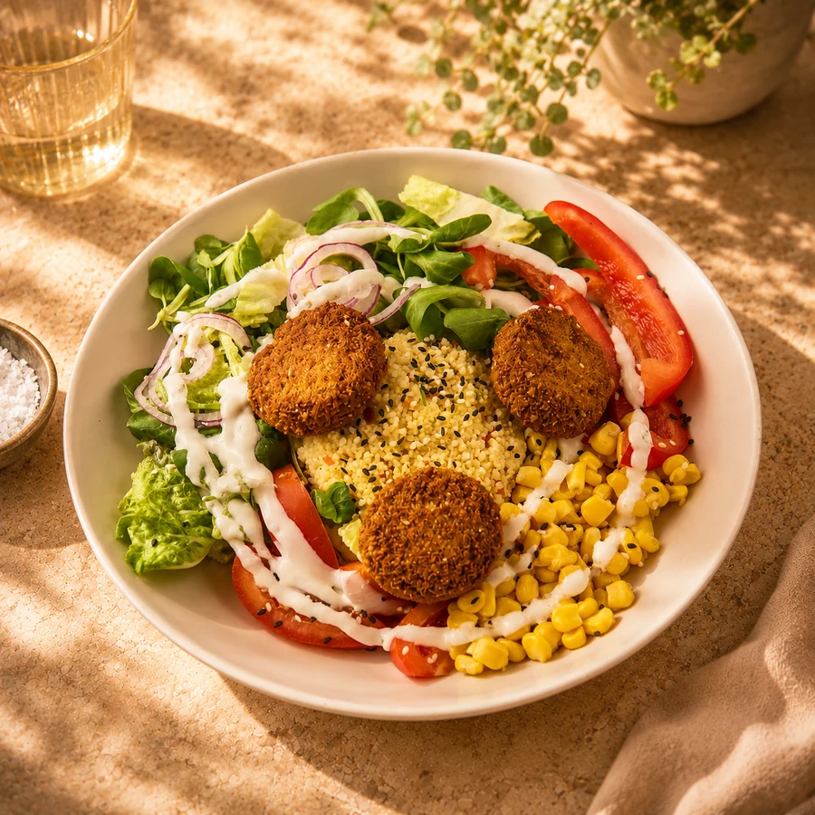 Couscous Bowl mit Falafel